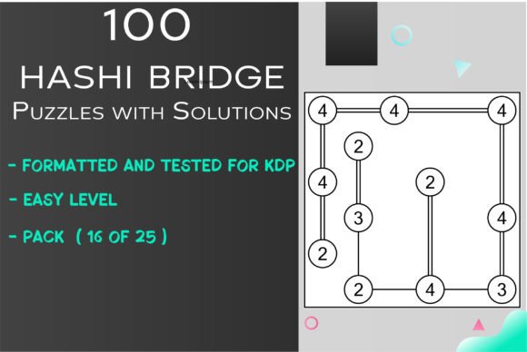 100 Easy HASHI Bridge Puzzles 16 of 25