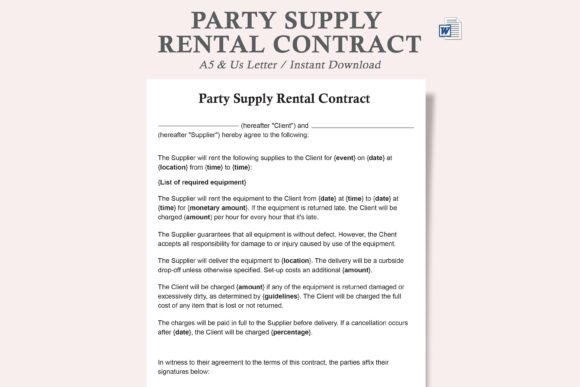 A Complete Guide to Party Supply Contracts, Rental Agreements, and Event Documentation