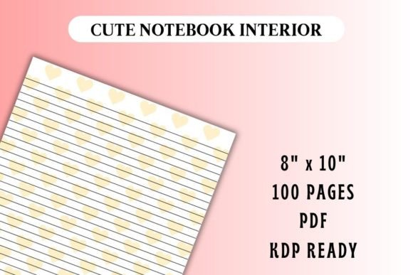 Dark Yellow Hearts Journal Interior: A Ready-to-Use KDP Resource for Low Content Book Creators