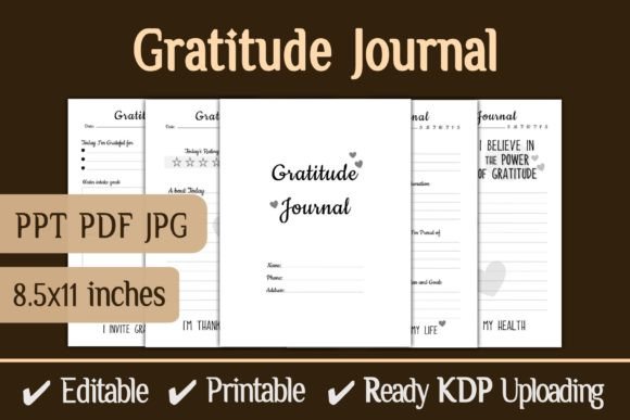 Harnessing Daily Reflection with a Gratitude Journal KDP Interior Template