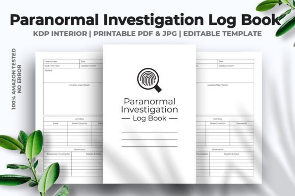 Paranormal Investigation Log Book KDP Interior Guide