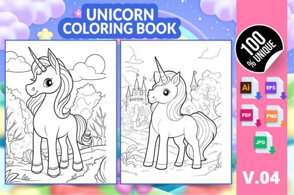 Unicorn Coloring Book KDP Interior V04: A Flexible Foundation for Print-Ready Publishing