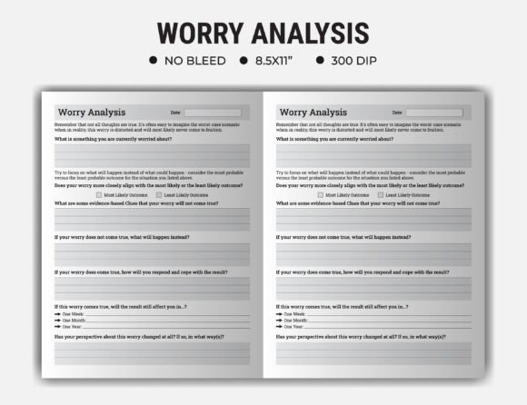 Worry Analysis Journal Page and Interior: A Practical Guide to Mental Clarity and Self-Evaluation
